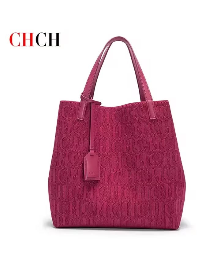 Chchmu CHCH New Fashionable Design Women's Large-capacity Tote Bag Red - Image 1